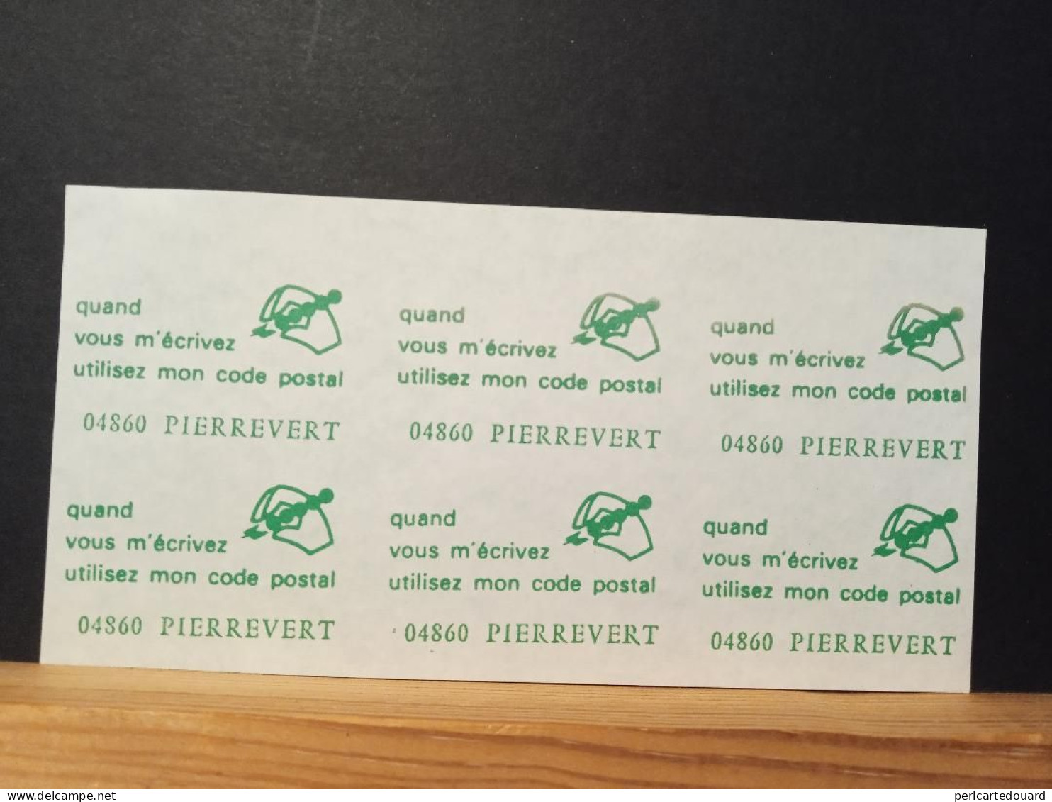 Code Postal, Lettre Des PTT En Franchise De Pierrevert Vers Metz Avec Vignette 04860. Six Vignettes Neuves à L'intérieur - Cartas & Documentos
