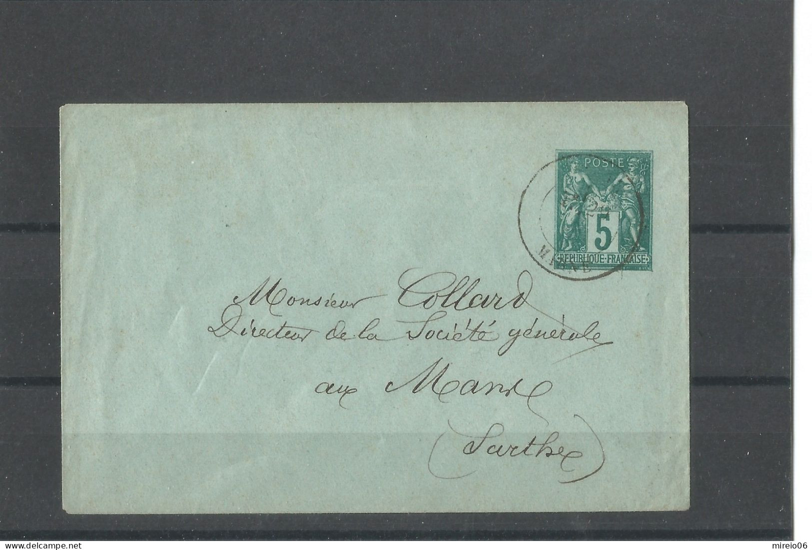 FRANCE - 1876 - Enveloppe Entier Postal 116x76 - N° 75 - Oblitérée - TB - Overprinted Covers (before 1995)
