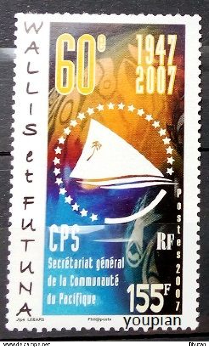 Wallis And Futuna 2007, 60 Years Of CPS, MNH Single Stamp - Neufs