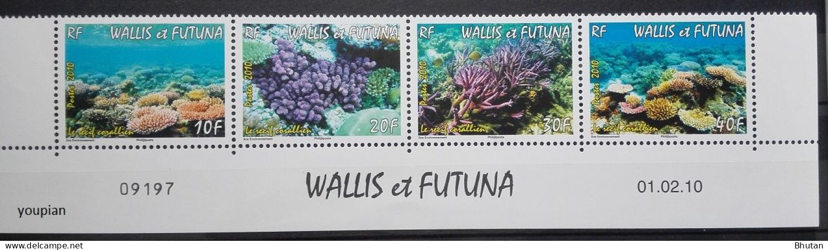 Wallis And Futuna 2010, Corals, MNH Stamps Strip - Nuovi