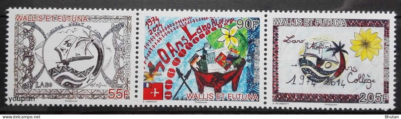 Wallis And Futuna 2015, Children Draws, MNH Stamps Strip - Ongebruikt