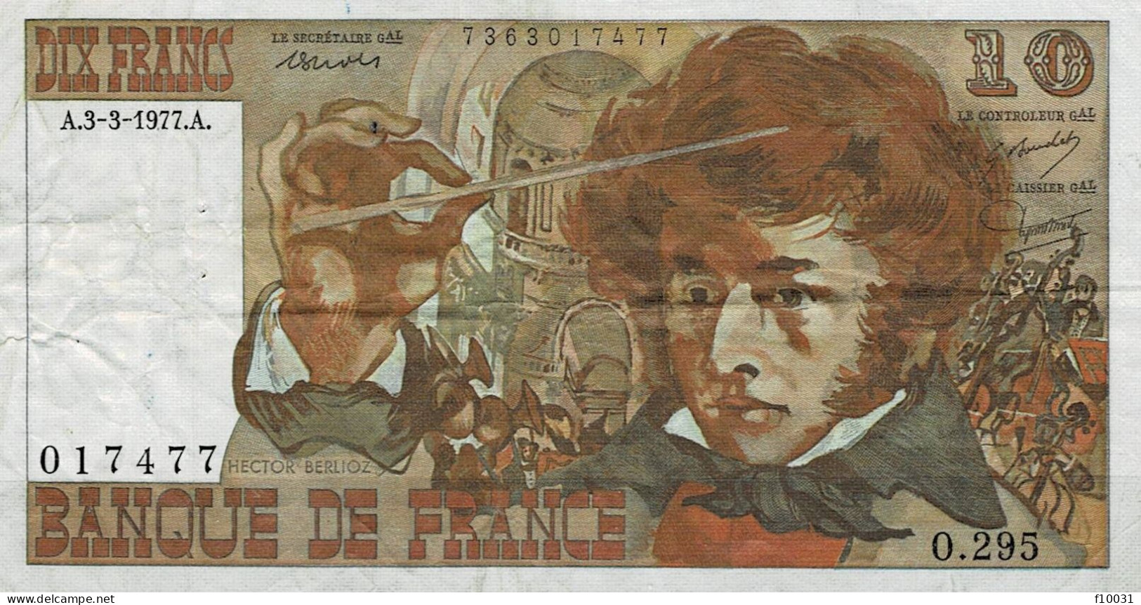 Billet FRANCE  10 Francs  1977  Neuf  7363017477  HECTOR  BERLIOZ  O. 295 - 10 F 1972-1978 ''Berlioz''