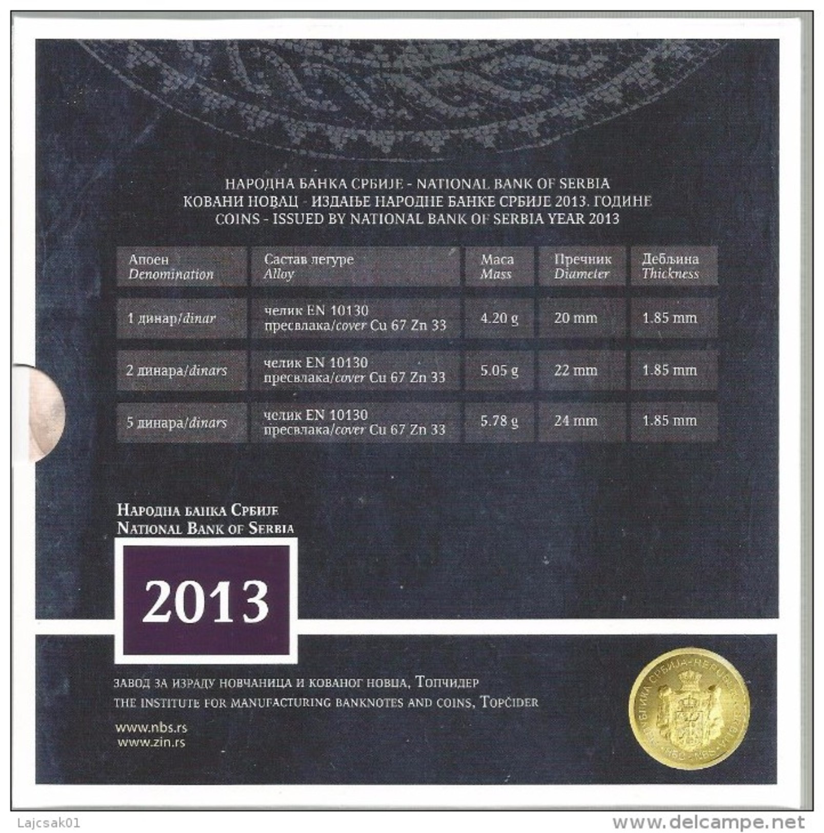 Serbia 2013. Mint Coin Set 17 CENTURIES OF THE EDICT OF MILAN 313-2013. - Serbien