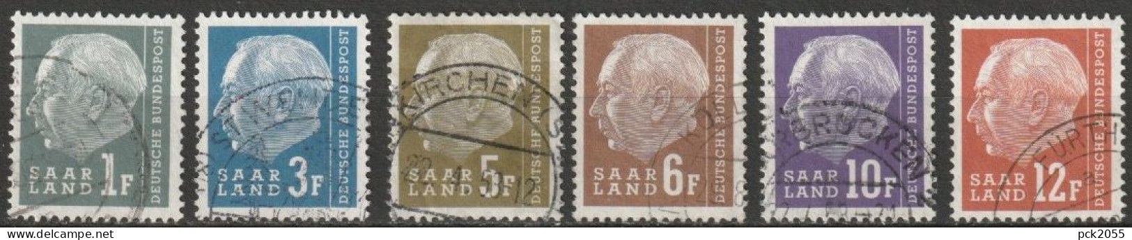 Saarland 1958 MiNr.409 - 414   O Gestempelt  Bundespräsident Theodor Heuss ( EK206/1 ) - Oblitérés