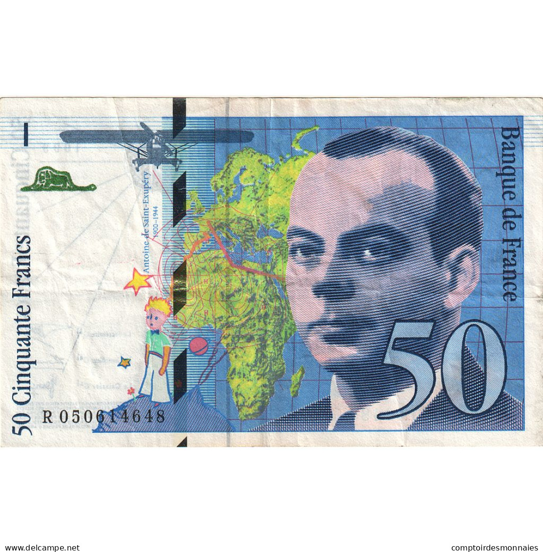 France, 50 Francs, St Exupéry, 1999, R050614648, TTB, Fayette:73.5, KM:157Ad - 50 F 1992-1999 ''St Exupéry''