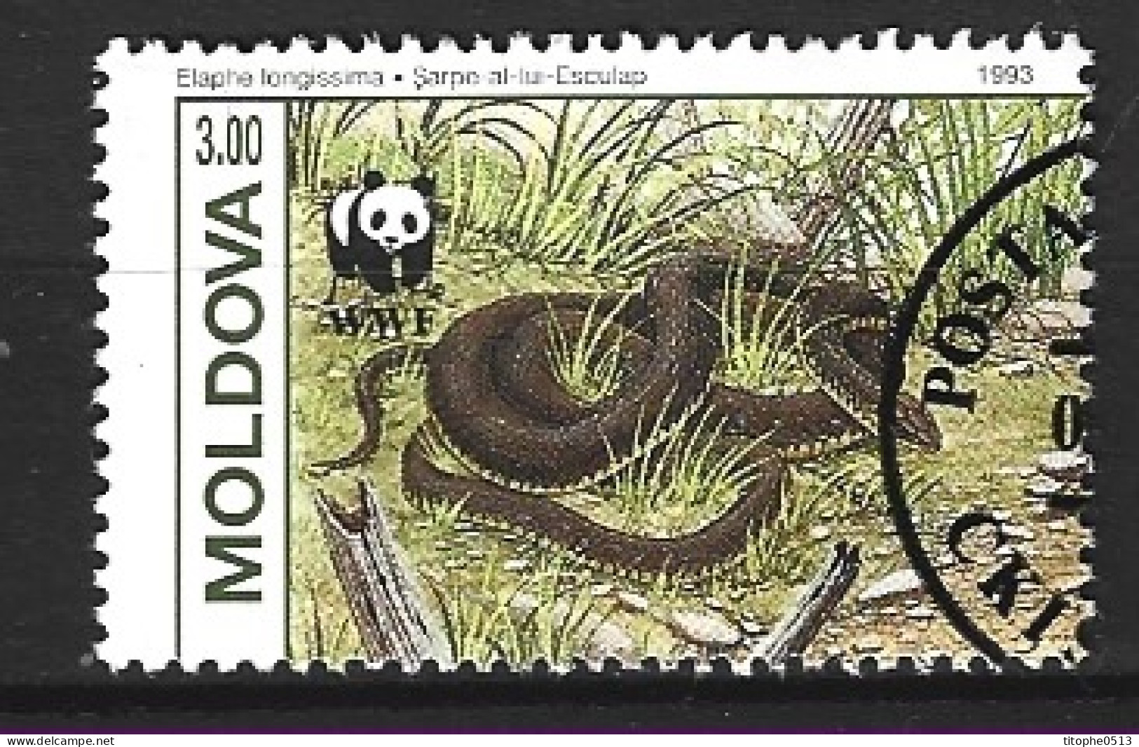 MOLDAVIE. N°44 Oblitéré De 1993. WWF Serpent. - Slangen