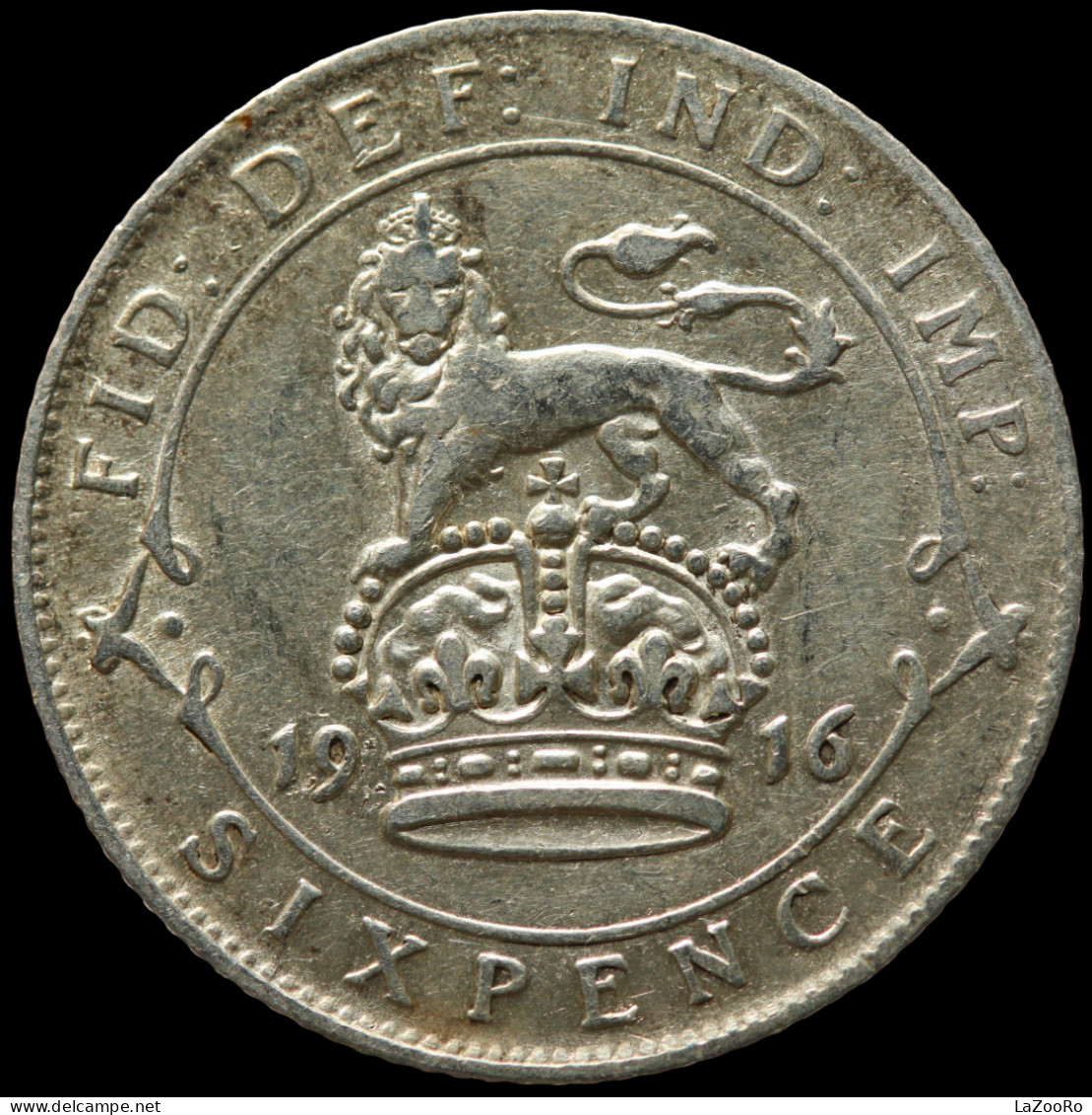 LaZooRo: Great Britain 6 Pence 1916 XF - Silver - H. 6 Pence