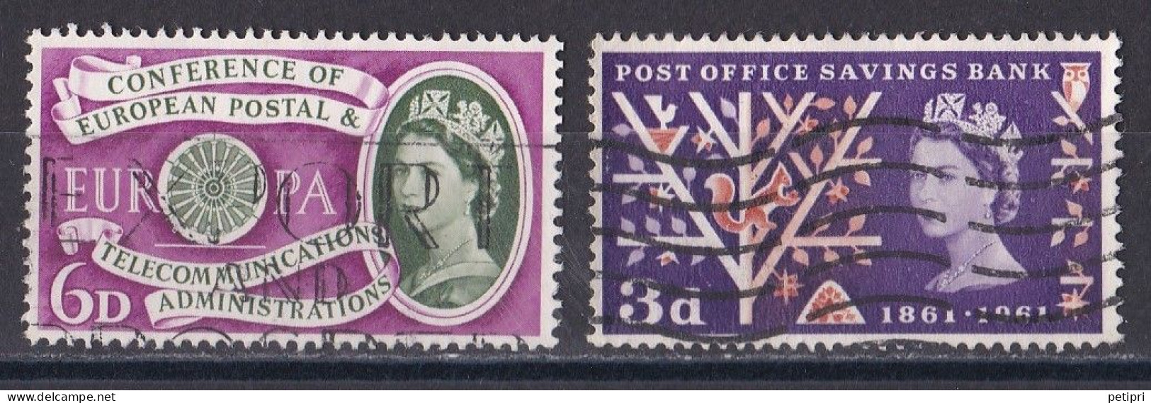 Grande Bretagne - 1952 - 1971 -  Elisabeth II -  Y&T N °  357  Et  360  Oblitérés - Used Stamps