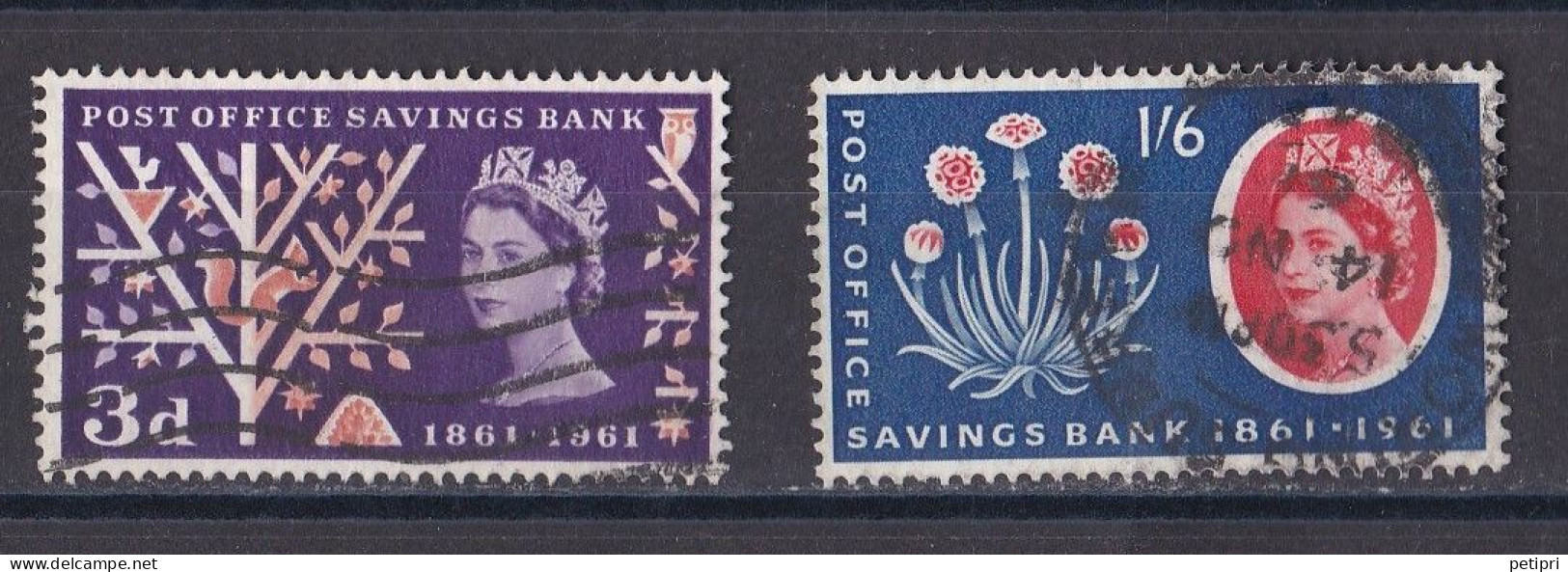 Grande Bretagne - 1952 - 1971 -  Elisabeth II -  Y&T N °  360  Et  361  Oblitérés - Used Stamps