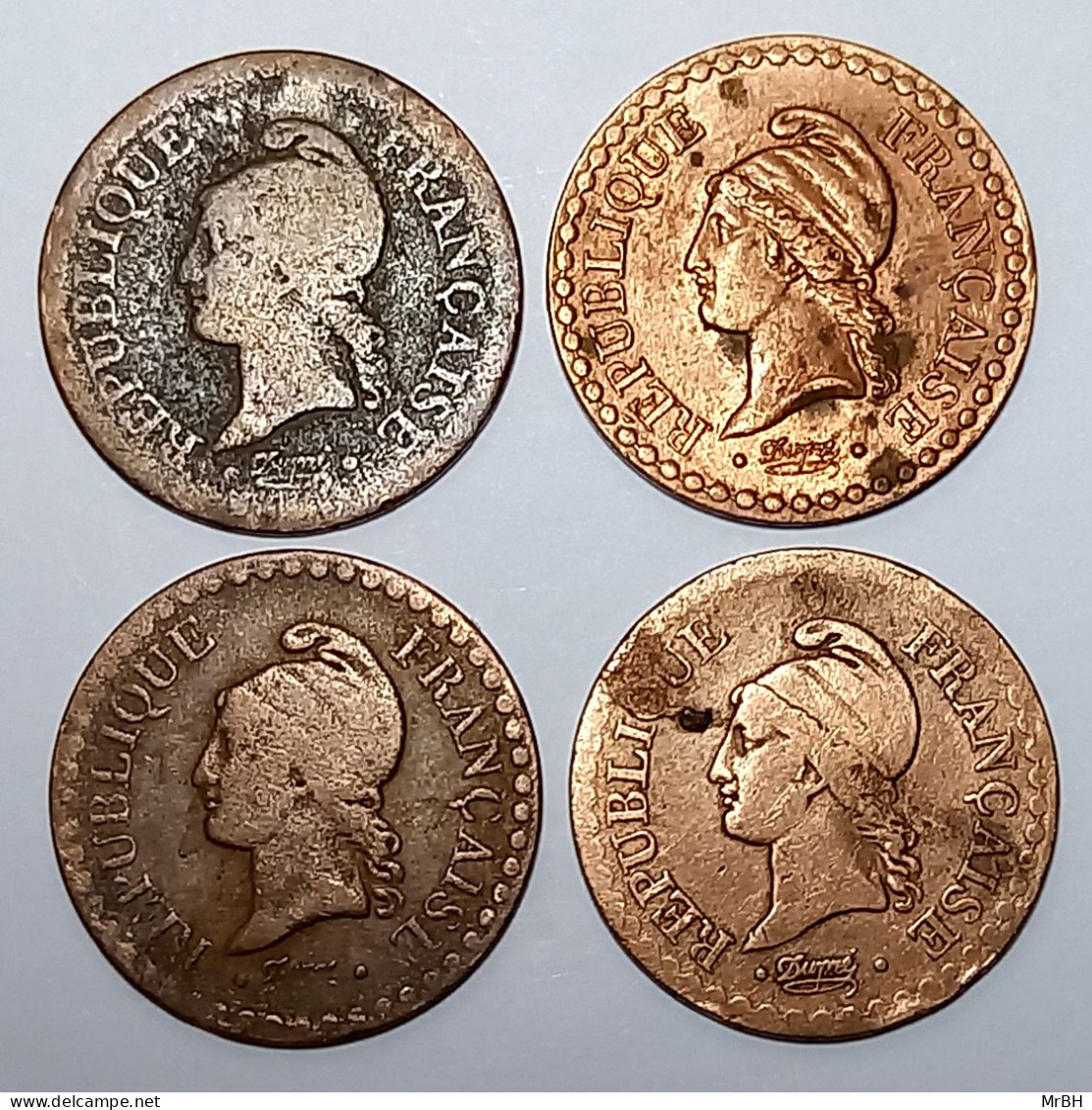 France, 1 Centime 1848-1851 (4 Monnaies) - 1 Centime