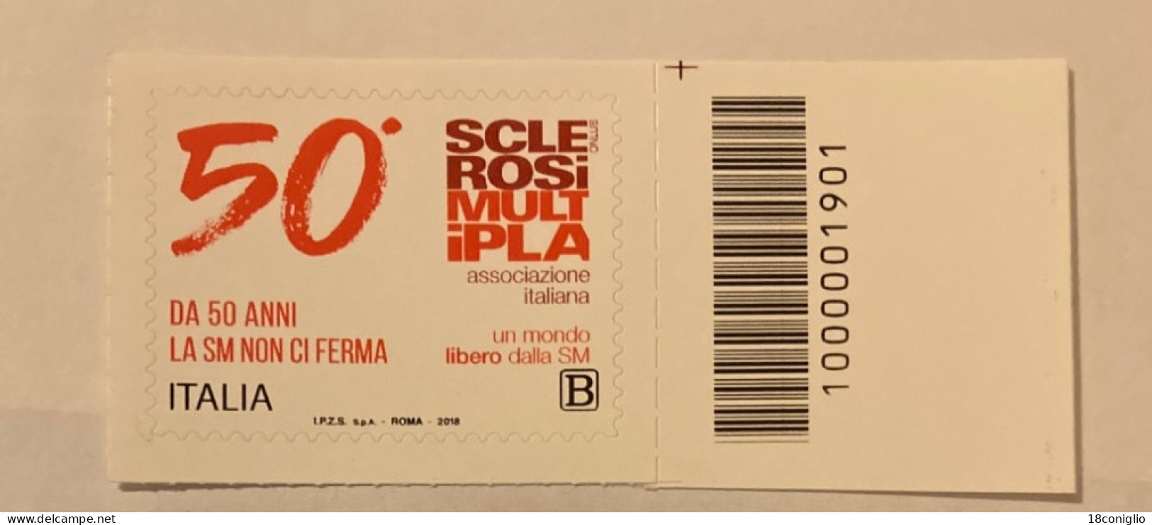 Italia 2018 Codice A Barre 1901 Sclerosi Multipla - Codici A Barre