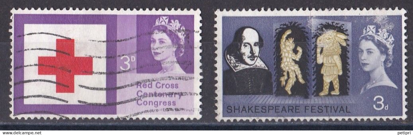 Grande Bretagne - 1952 - 1971 -  Elisabeth II -  Y&T N °  378  Et  382  Oblitérés - Oblitérés