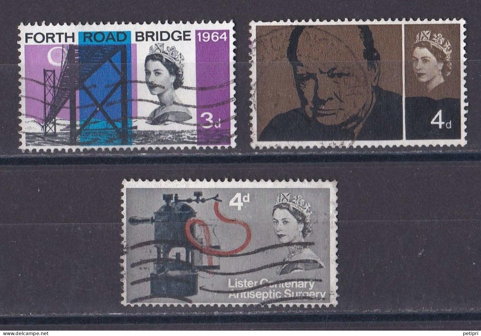Grande Bretagne - 1952 - 1971 -  Elisabeth II -  Y&T N °  395    397  Et  405  Oblitérés - Oblitérés