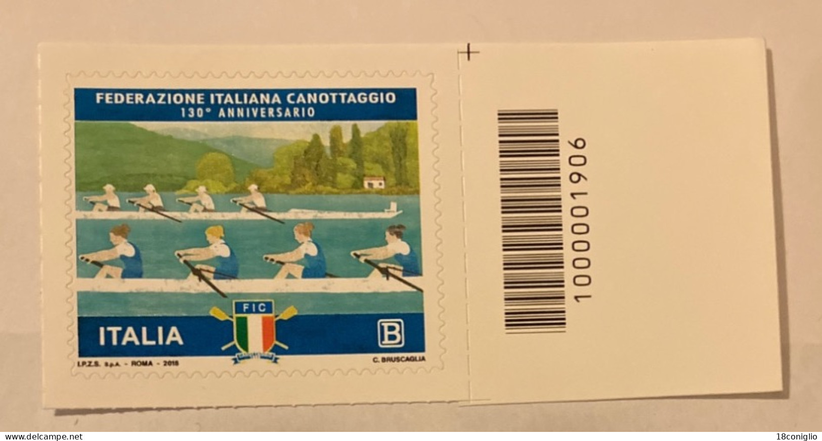 Italia 2018 Codice A Barre 1906 Federazione Italiana Canottaggio - Códigos De Barras