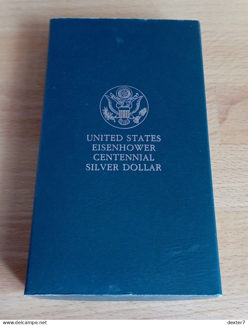 United States USA 1990 Eisenhower Centennial Silver 900 1 Dollar - Commemorative
