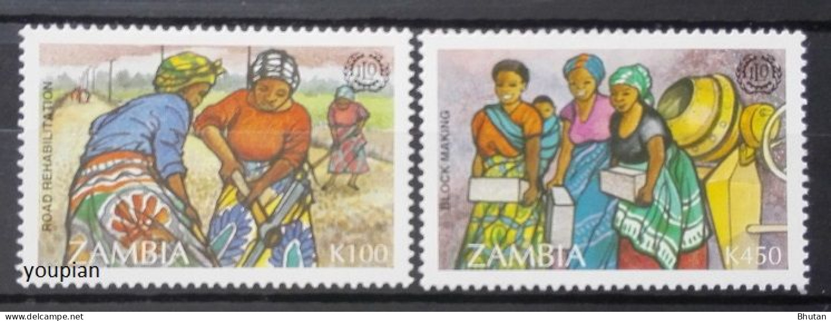 Zambia 1995, 75th Anniversary Of Internatioal Labour Organization (ILO), MNH Stamps Set - Zambie (1965-...)