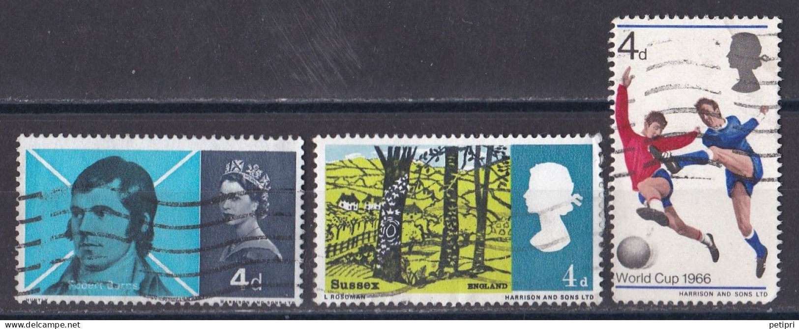 Grande Bretagne - 1952 - 1971 -  Elisabeth II -  Y&T N °  421   437  Et  441  Oblitérés - Used Stamps