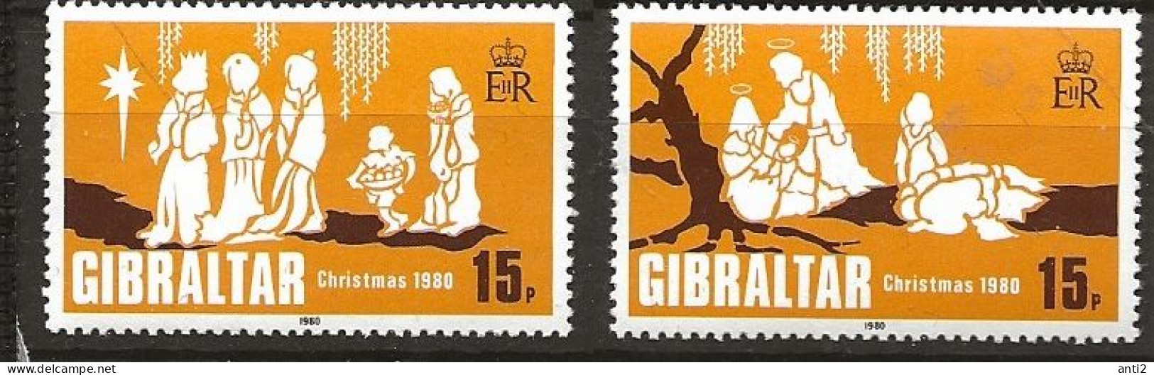 Gibraltar 1980 Christmas,  St. The Magi, Adoration Of The Magi  Mi 413-414 MNH(**) - Gibraltar