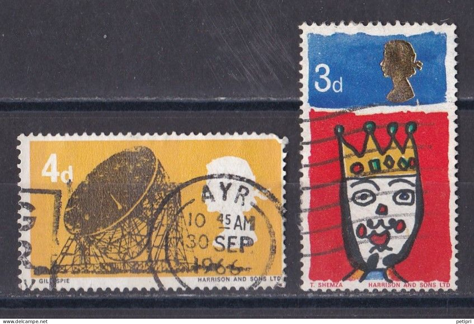 Grande Bretagne - 1952 - 1971 -  Elisabeth II -  Y&T N °  449  Et  461  Oblitérés - Used Stamps