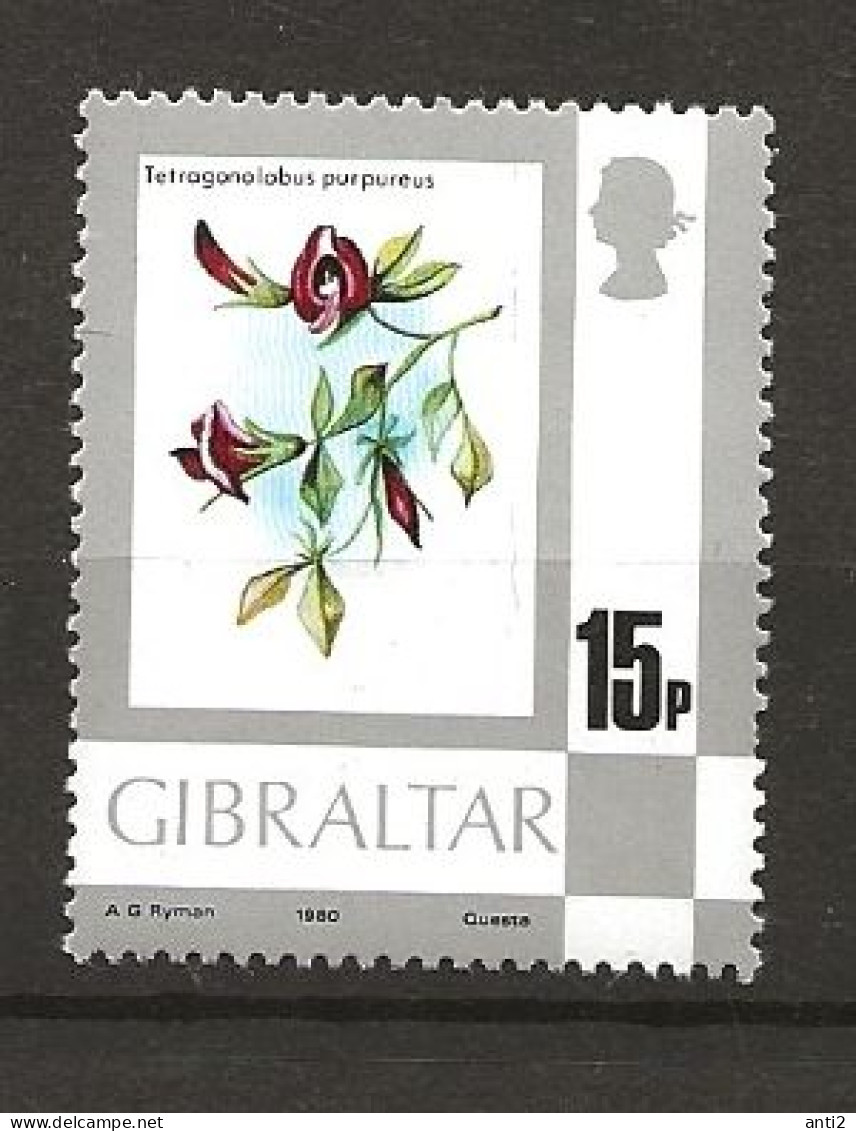 Gibraltar 1980 Flowers, Asparagus Pea (Tetragonolobus Purpureus)  Mi 415 MNH(**) - Gibraltar