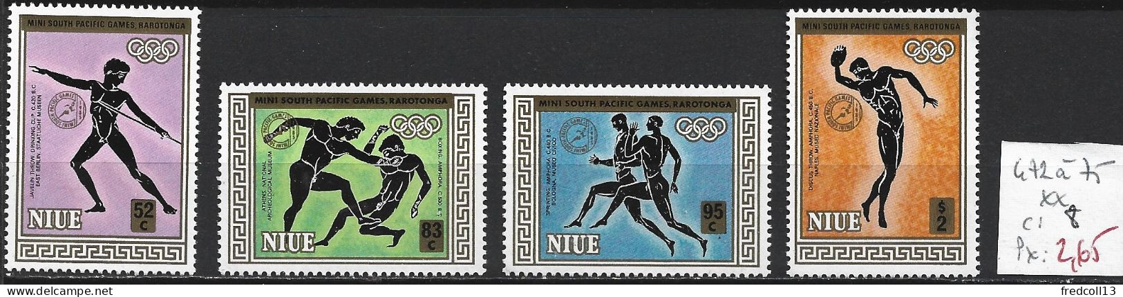 NIUE 472 à 75 ** Côte 8 € - Niue