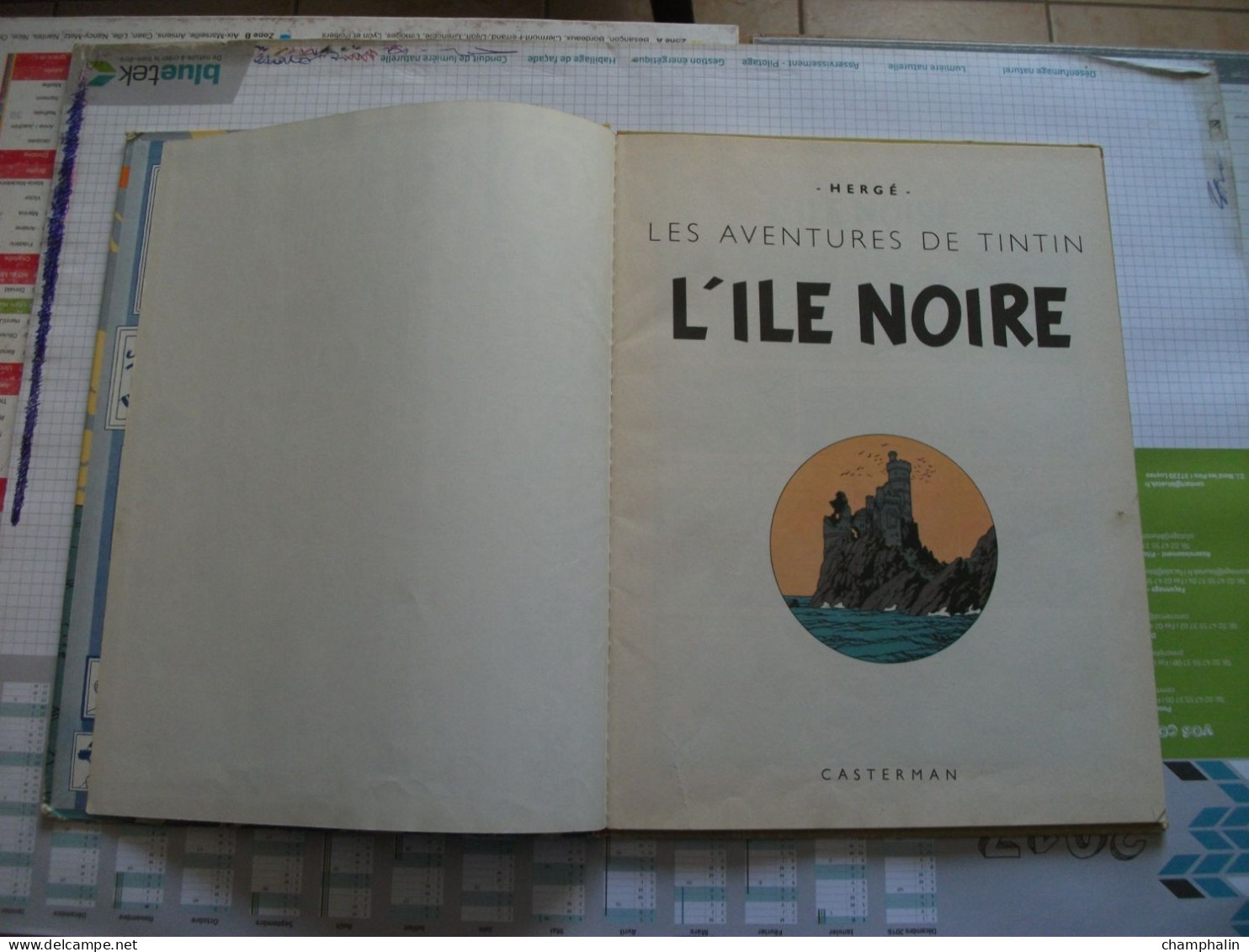 Hergé - Les Aventures de Tintin - L'Ile Noire - Ed Casterman - Réf. Série B 36 (1966) - Voir état & description