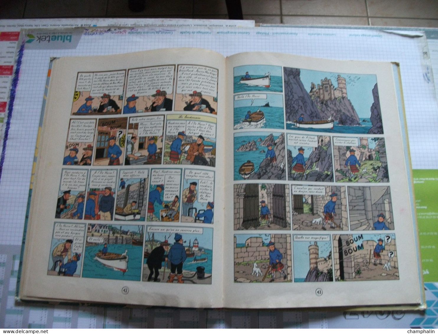 Hergé - Les Aventures de Tintin - L'Ile Noire - Ed Casterman - Réf. Série B 36 (1966) - Voir état & description