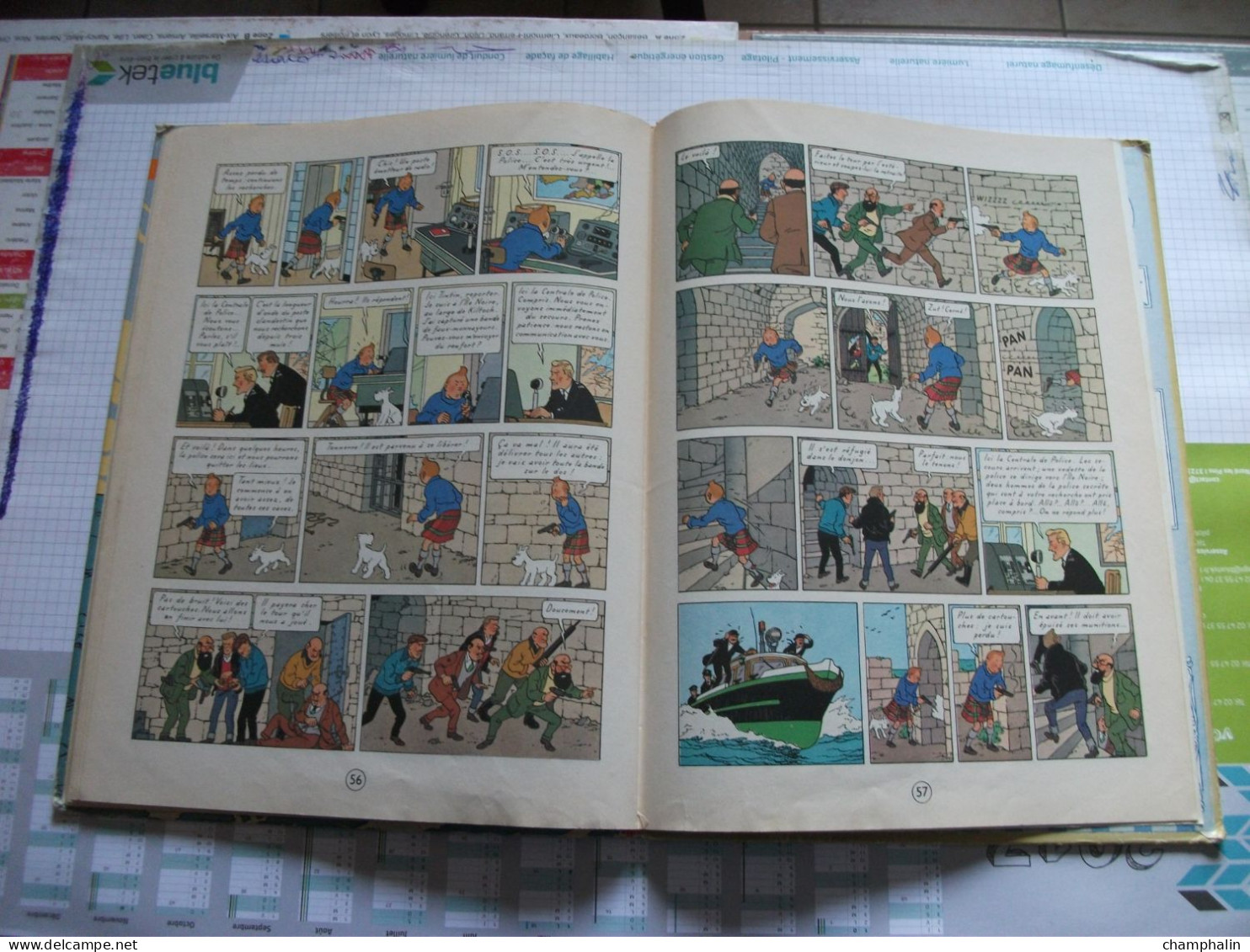 Hergé - Les Aventures de Tintin - L'Ile Noire - Ed Casterman - Réf. Série B 36 (1966) - Voir état & description