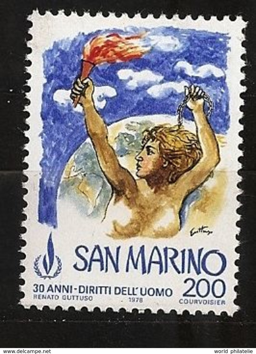 Saint-Marin 1978 N° 967 ** Déclaration Universelle Des Droits De L'homme, Flamme, Seins, Liberté, Chaîne Droits Religion - Unused Stamps
