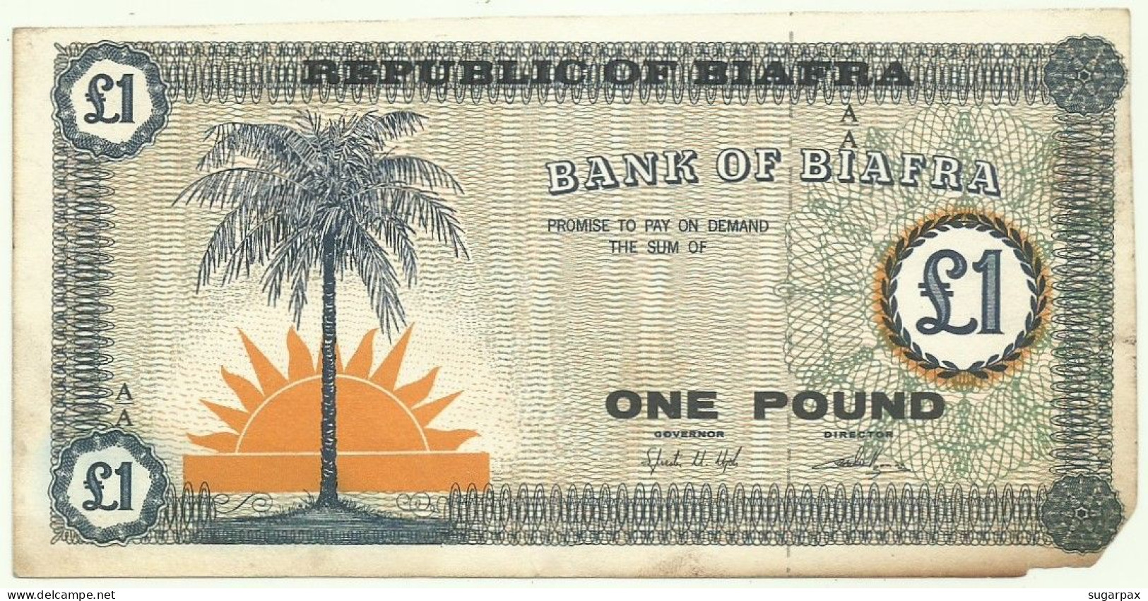 BIAFRA - 1 Pound - ND ( 1967 ) - P 2.b ? - RRRRR - WITHOUT Serial # - NOT Cataloged - NIGERIA ( Africa ) - Nigeria