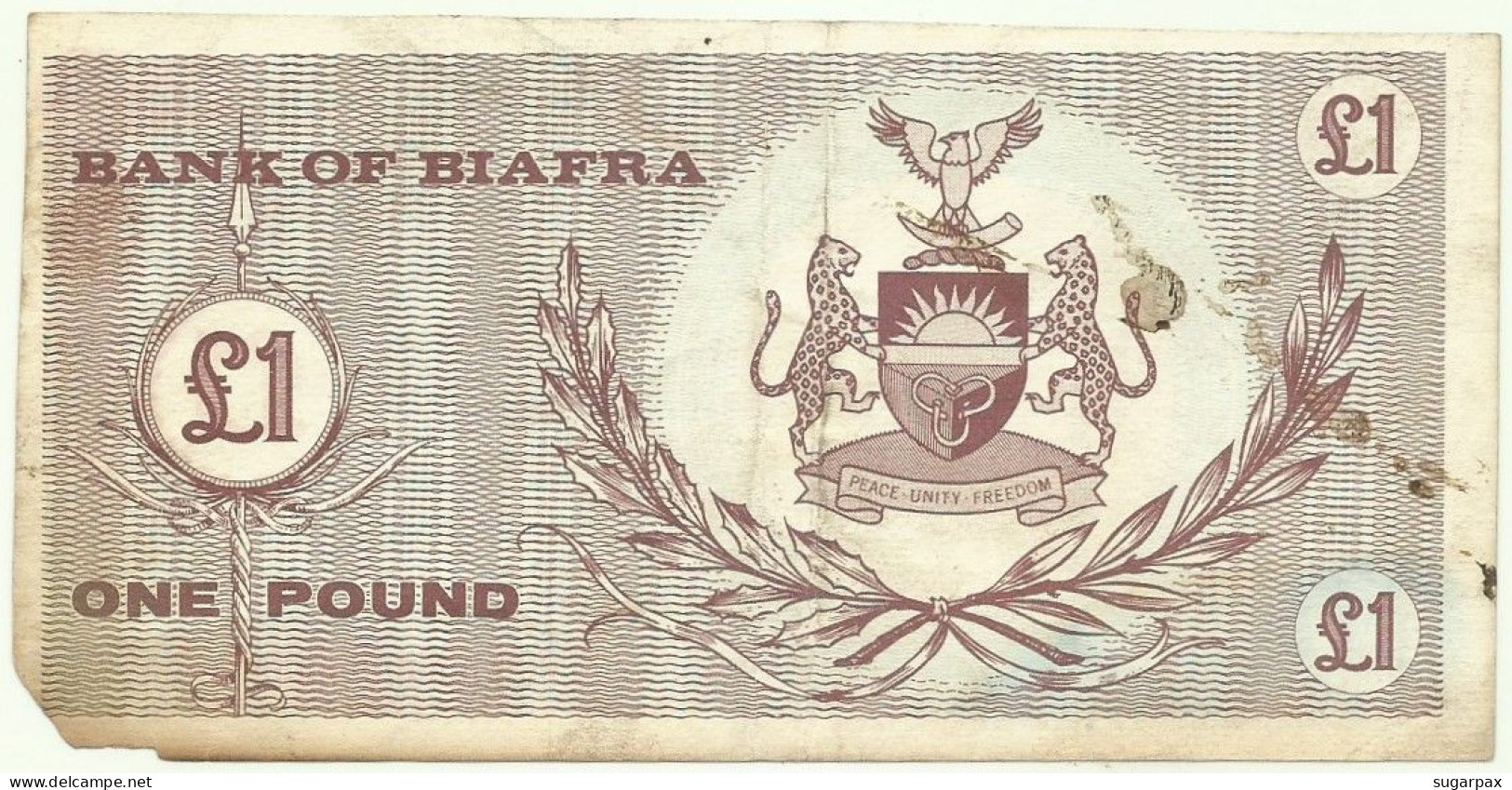 BIAFRA - 1 Pound - ND ( 1967 ) - P 2.b ? - RRRRR - WITHOUT Serial # - NOT Cataloged - NIGERIA ( Africa ) - Nigeria