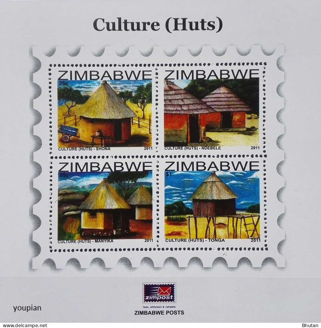 Zimbabwe 2011, Huts, MNH Stamps Set - Zimbabwe (1980-...)