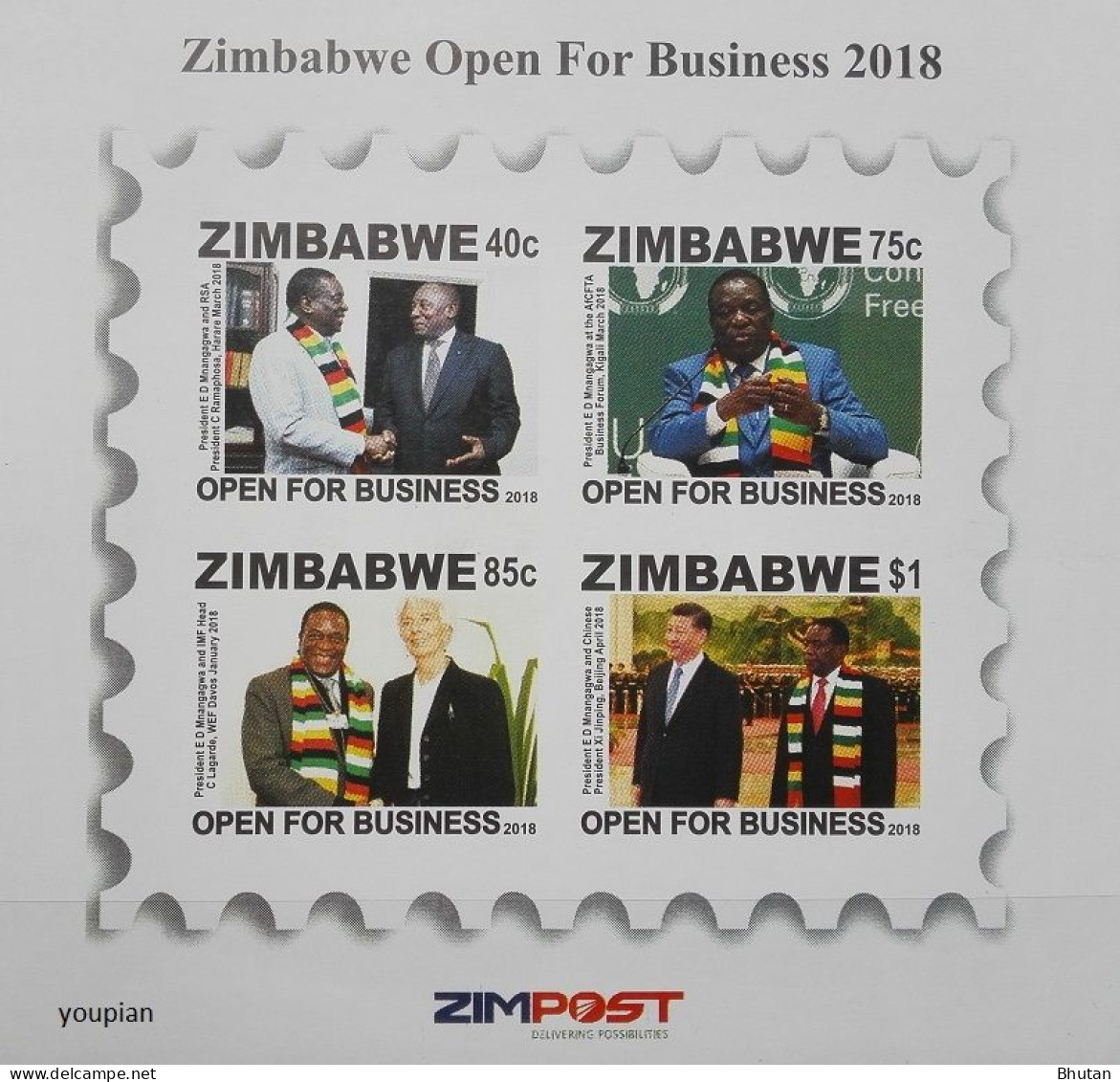 Zimbabwe 2018, Zimbabwe Open For Business, MNH S/S - Zimbabwe (1980-...)