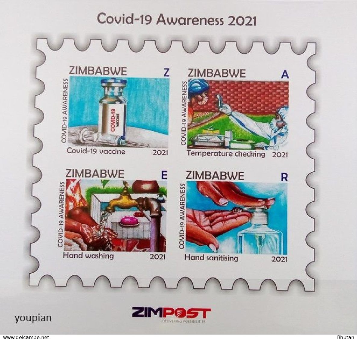 Zimbabwe 2021, Covid-19 Awareness, MNH S/S - Zimbabwe (1980-...)