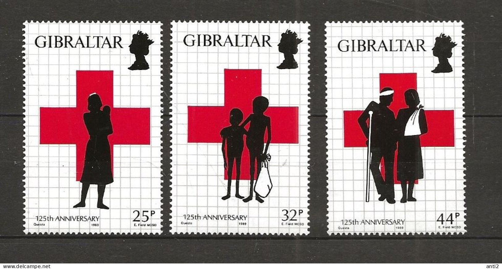 Gibraltar 1989 125th Anniversary Of The International Red Cross.  Mi 569-571 MNH(**) - Gibraltar