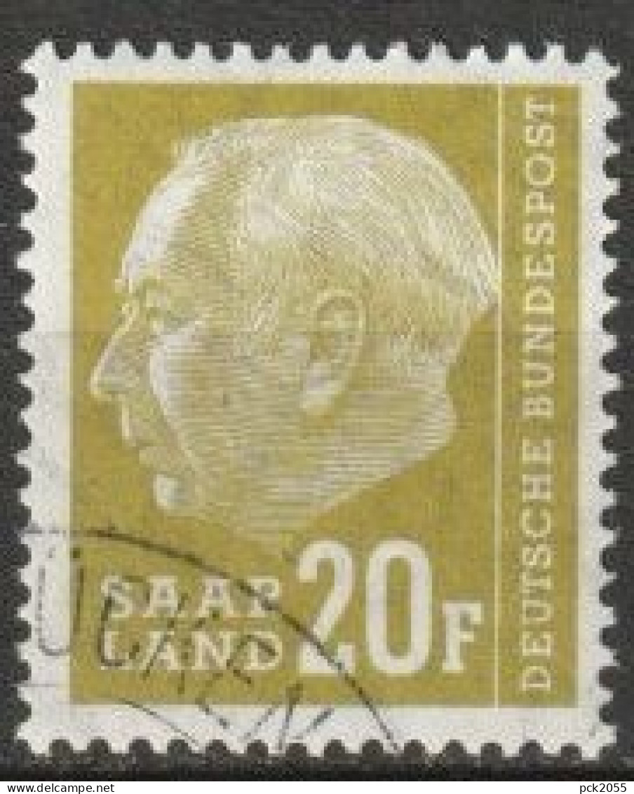 Saarland 1958 MiNr.417  O Gestempelt  Bundespräsident Theodor Heuss ( A1667/3) - Gebruikt