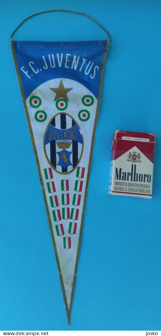 JUVENTUS FC - Italy Original Vintage Football Pennant * Large Size * Italia Calcio Soccer Fussball Foot Futbol RRR - Bekleidung, Souvenirs Und Sonstige