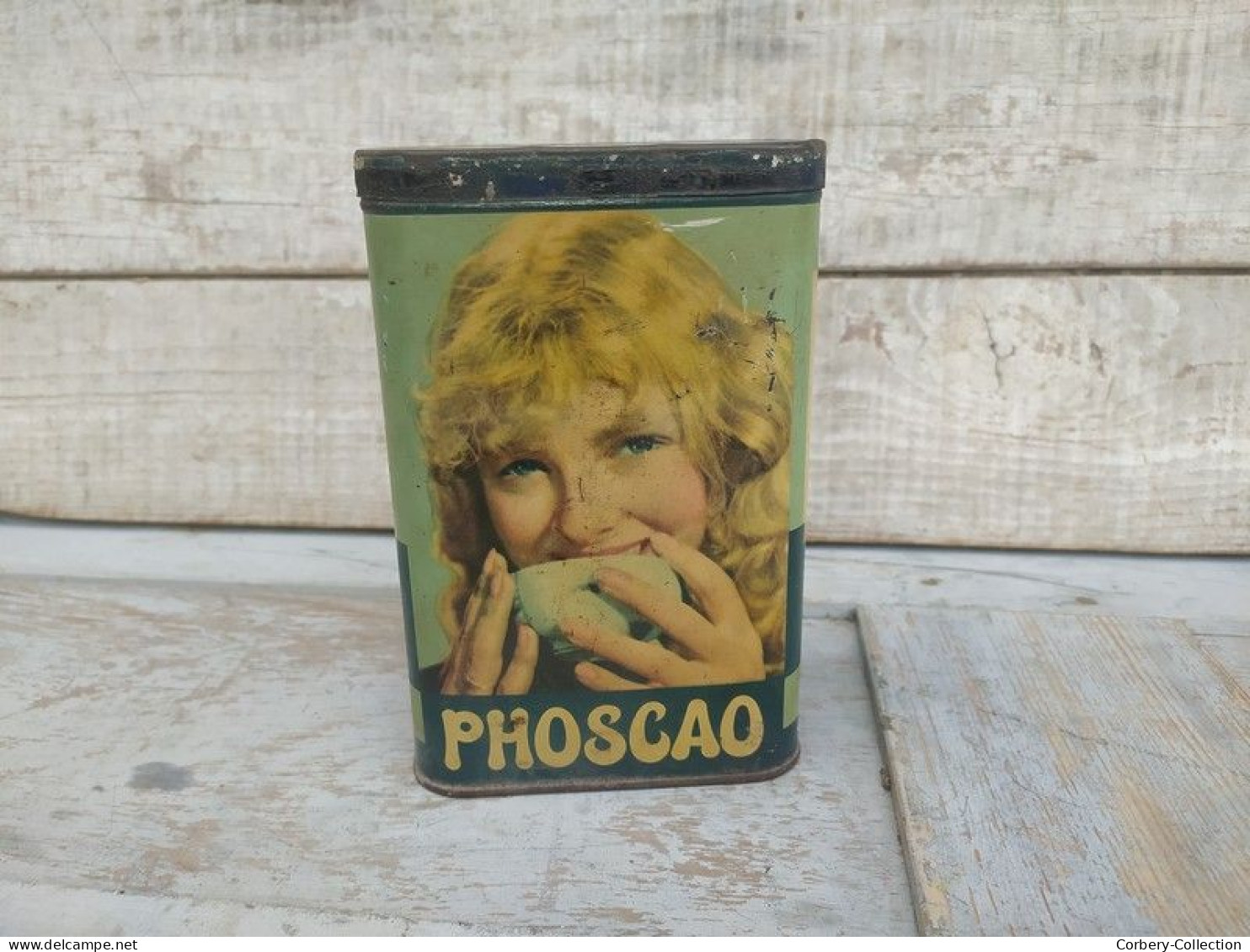 Ancienne Boite Tôle Publicitaire Phoscao - Cajas