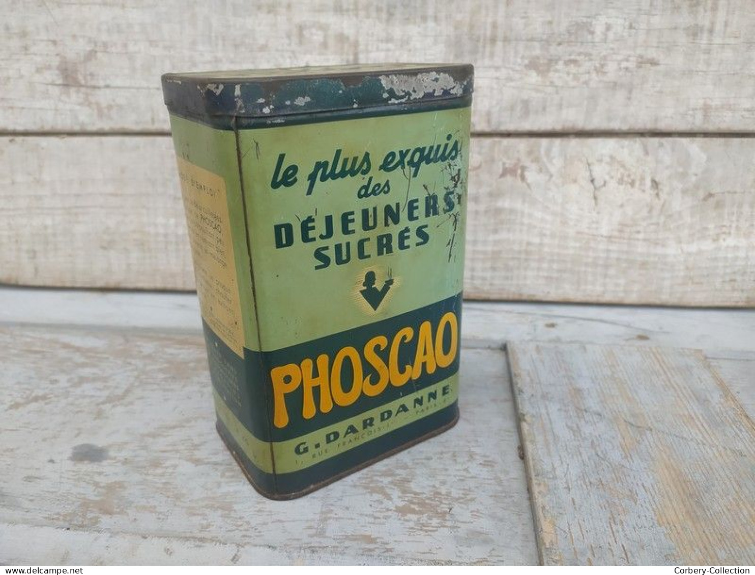 Ancienne Boite Tôle Publicitaire Phoscao - Cajas