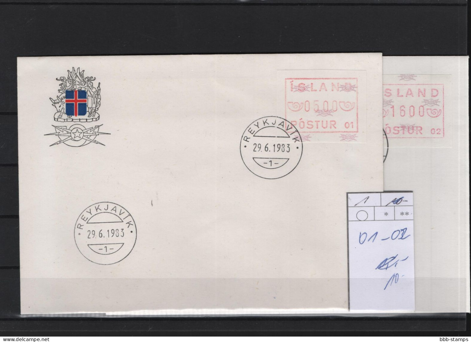 Island Michel Cat.No. FDC ATM 1 01/02 - Franking Labels