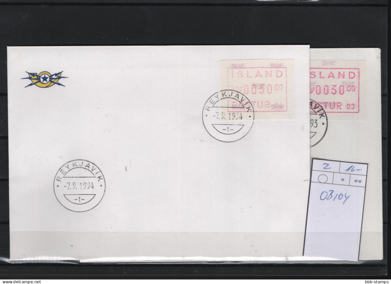 Island Michel Cat.No. FDC ATM 2 03/04 - Franking Labels