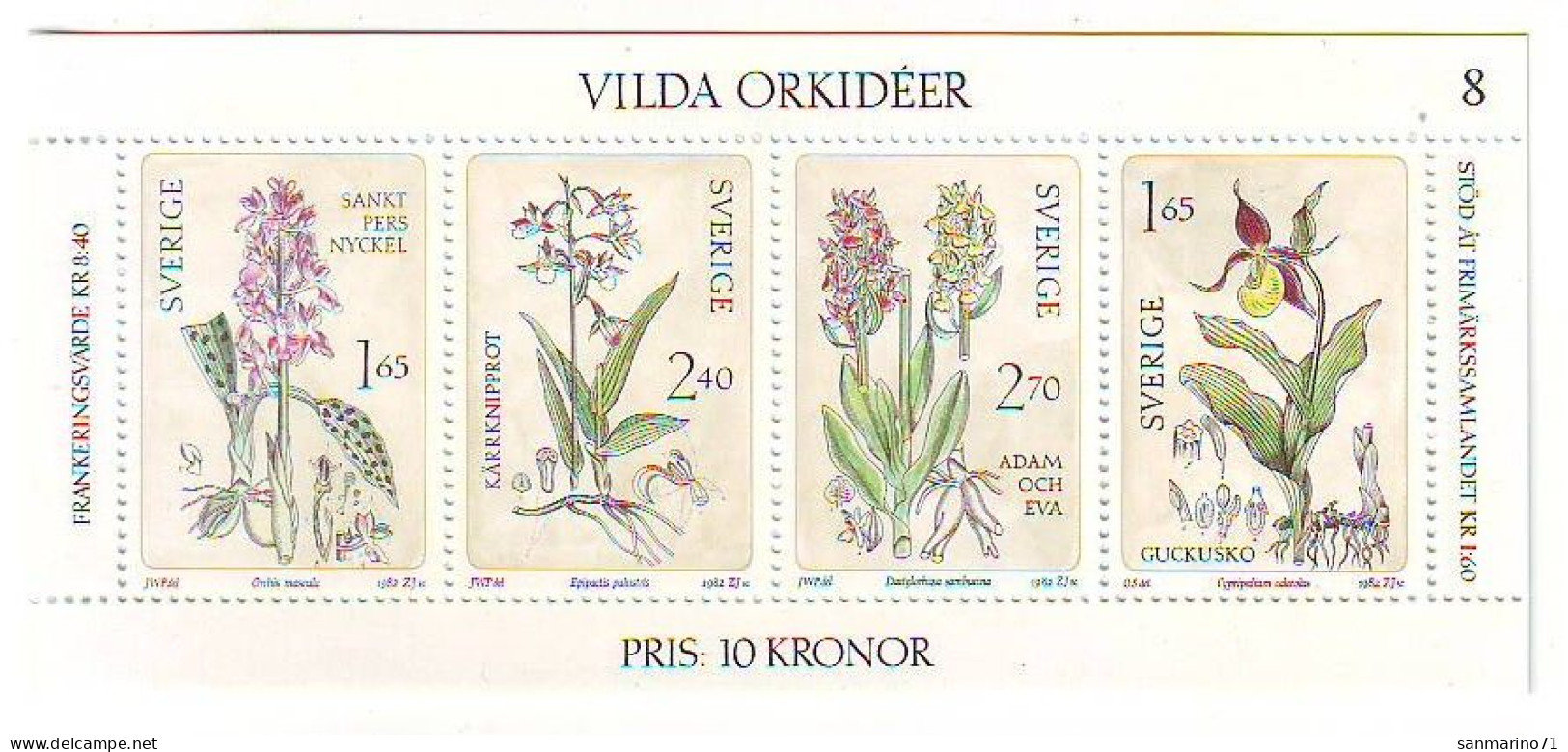 SWEDEN Block 10,unused (**) Flowers - Blocks & Kleinbögen