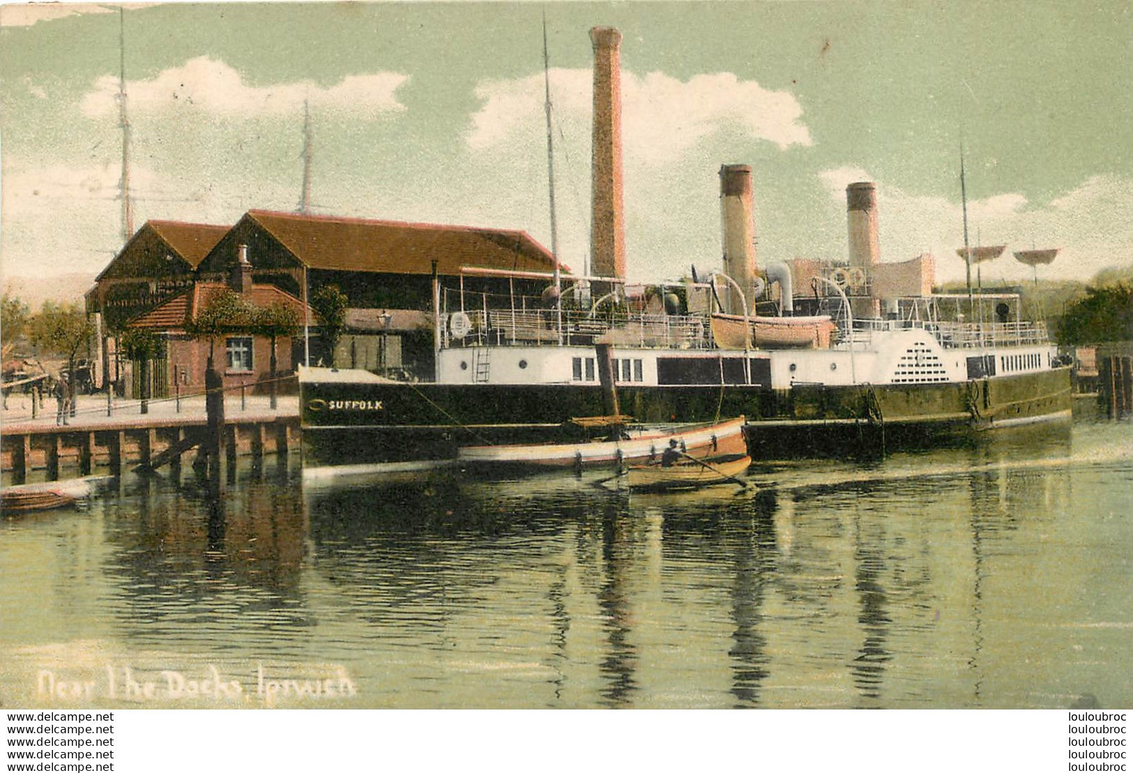 RARE IPSWICH LES DOCKS ET BATEAU LE SUFFOLX 1906 - Ipswich