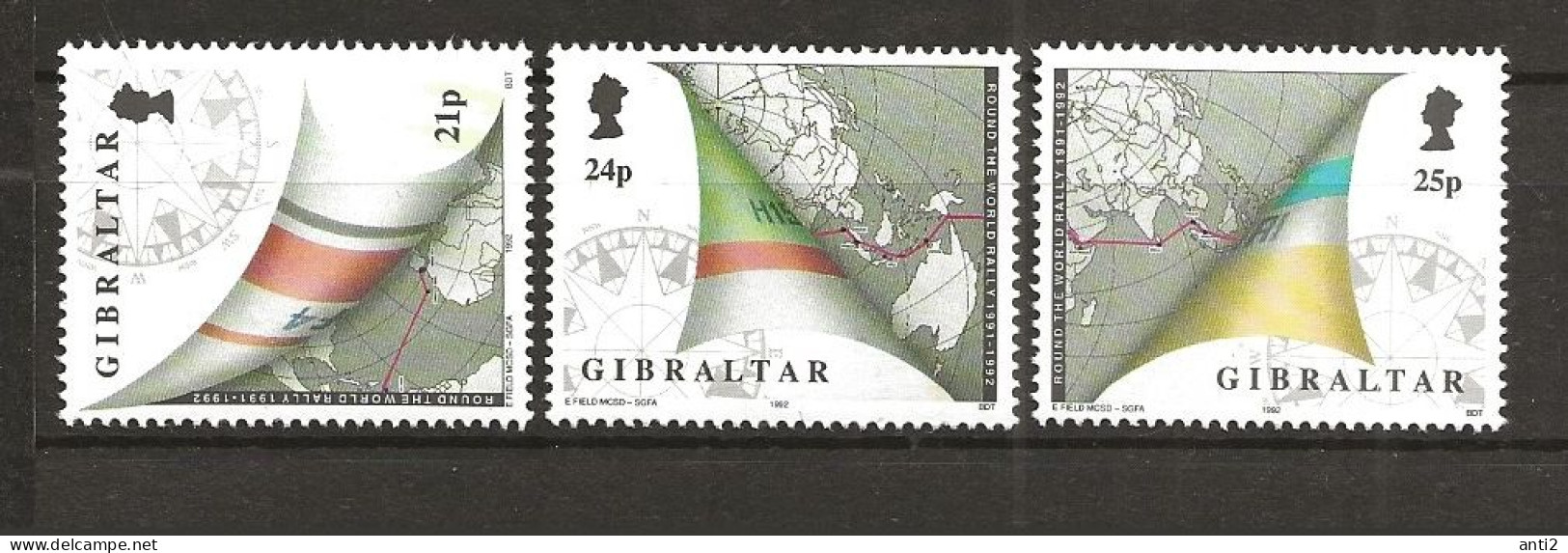 Gibraltar 1992  End Of The Whitbread Sailing Regatta "Around The World". Mi 642-644 MNH(**) - Gibraltar