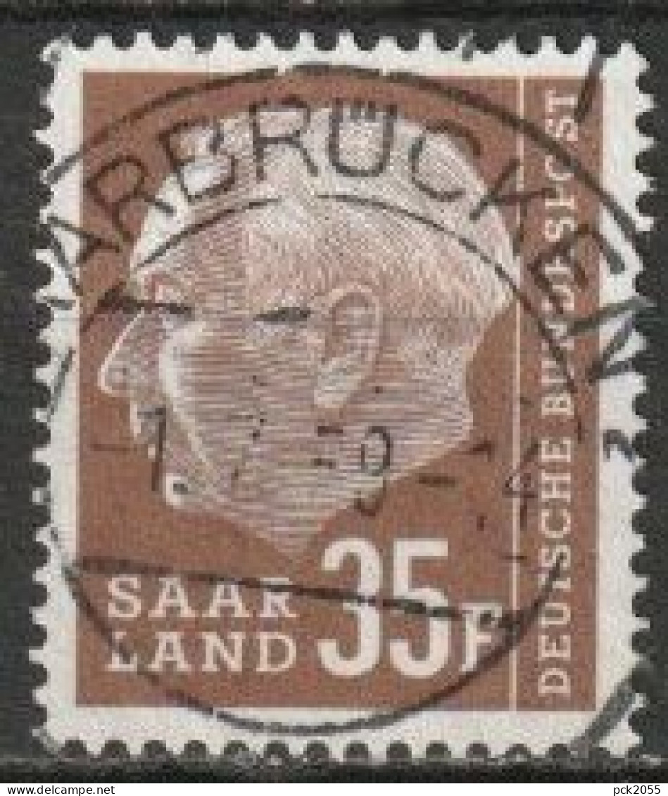 Saarland 1958 MiNr.420  O Gestempelt  Bundespräsident Theodor Heuss ( A1694) - Gebruikt