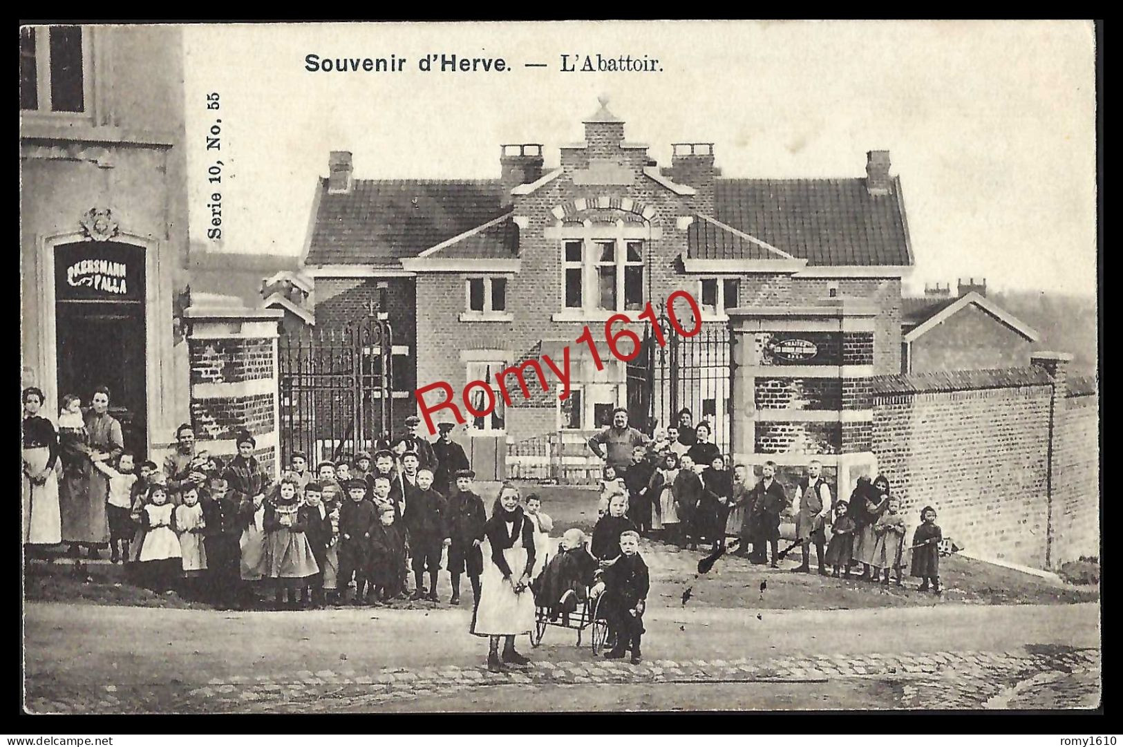 Herve .-   L'Abattoir - Très Animée.  Circulé En 1901.  2 Scans. - Herve