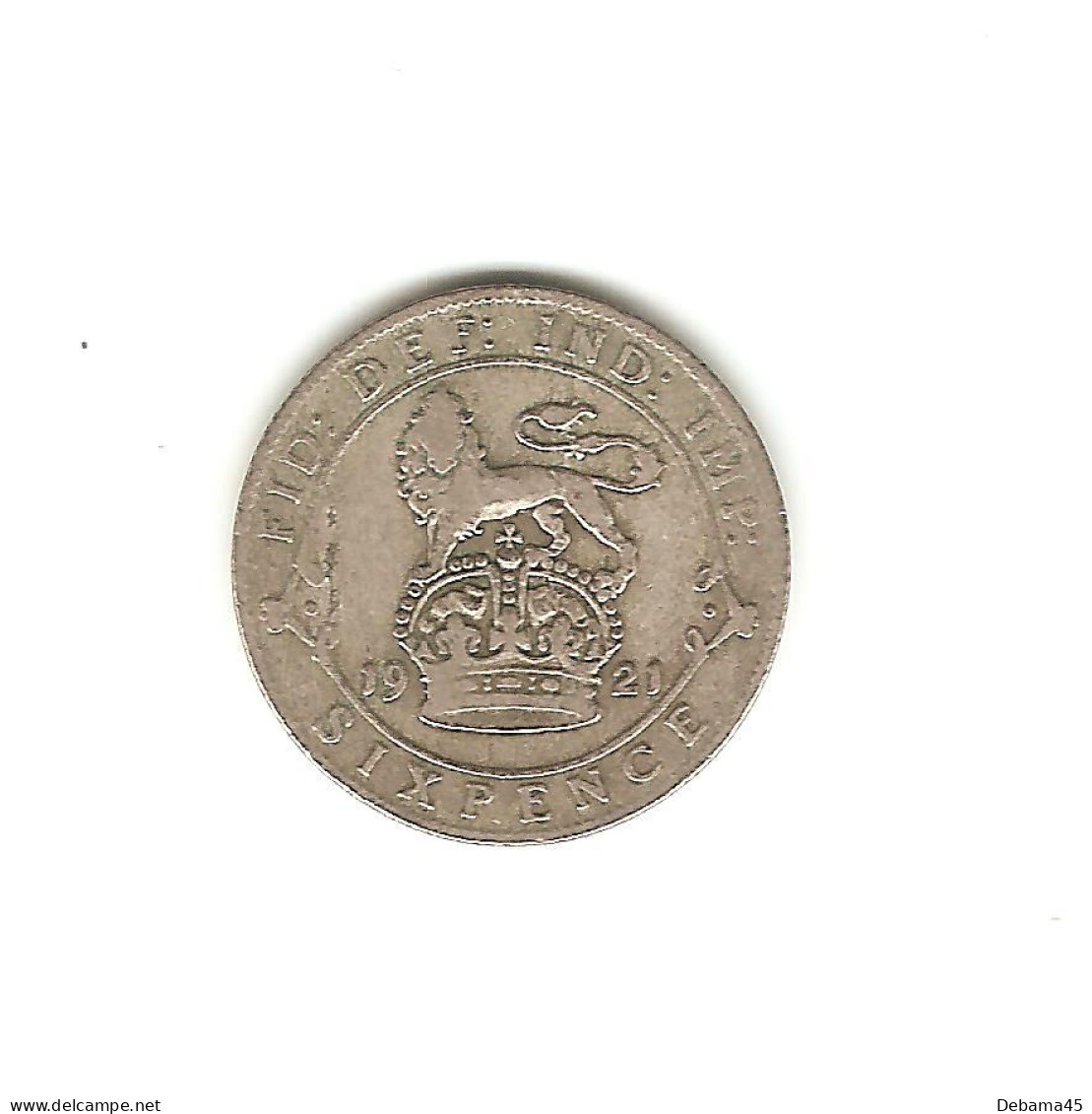 574/ Grande-Bretagne : Georges V : Six Pence 1921 (argent) - Autres & Non Classés