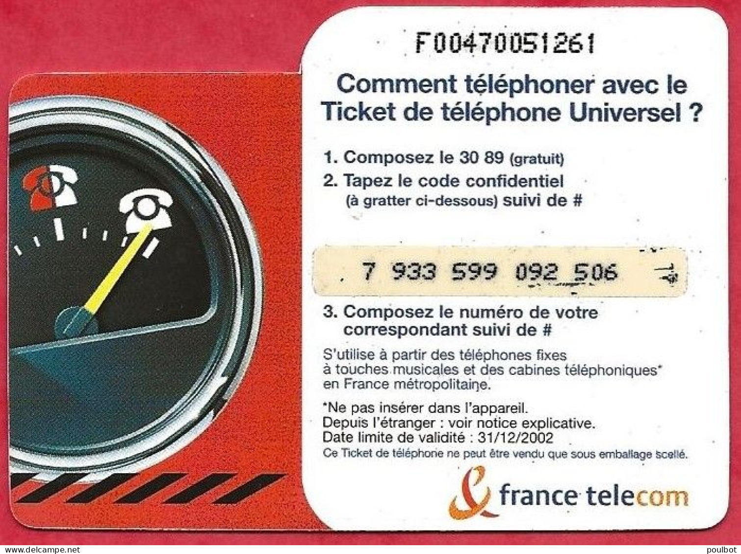 Ticket FT PU23A  Compteur Universel ( N° Lot 1F ) - FT Tickets