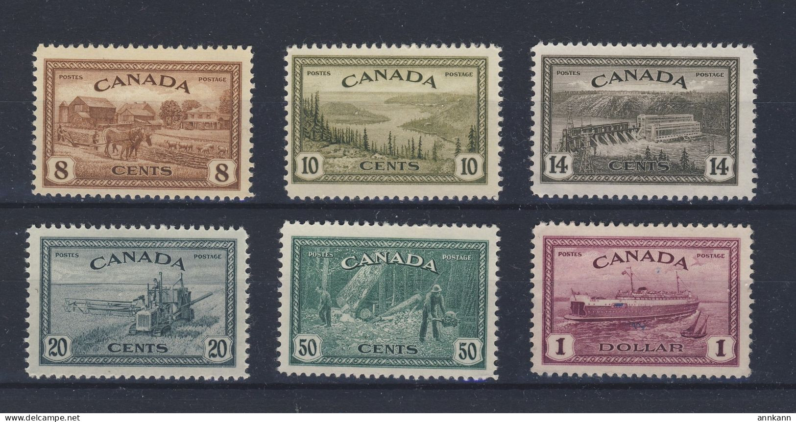 6x Canada Peace Issue Stamp Set #268 To #273 MH VF Guide Value = $85.00 (S6) - Neufs