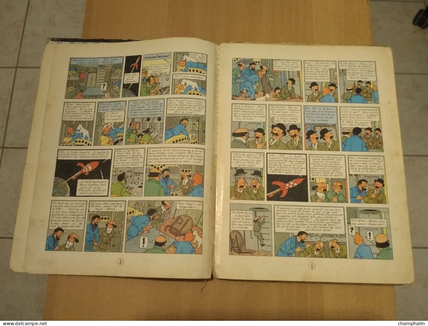 Hergé - Les Aventures de Tintin - On a marché sur la Lune - Ed Casterman Réf Série B 36 (1966) - Voir état & description